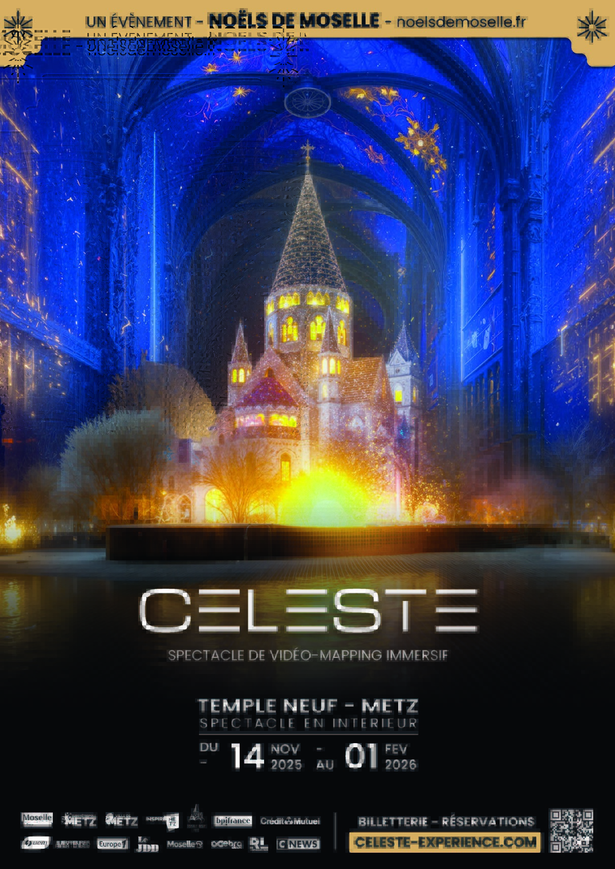 « Céleste », un voyage immersif au cœur du Temple Neuf à Metz. « Céleste », un voyage immersif au cœur du Temple Neuf à Metz.