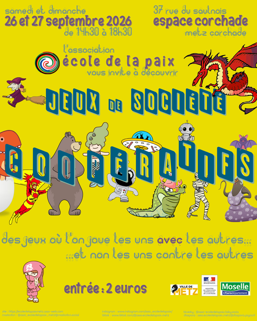 Après-midi jeux de société coopératifs pour les familles à Metz