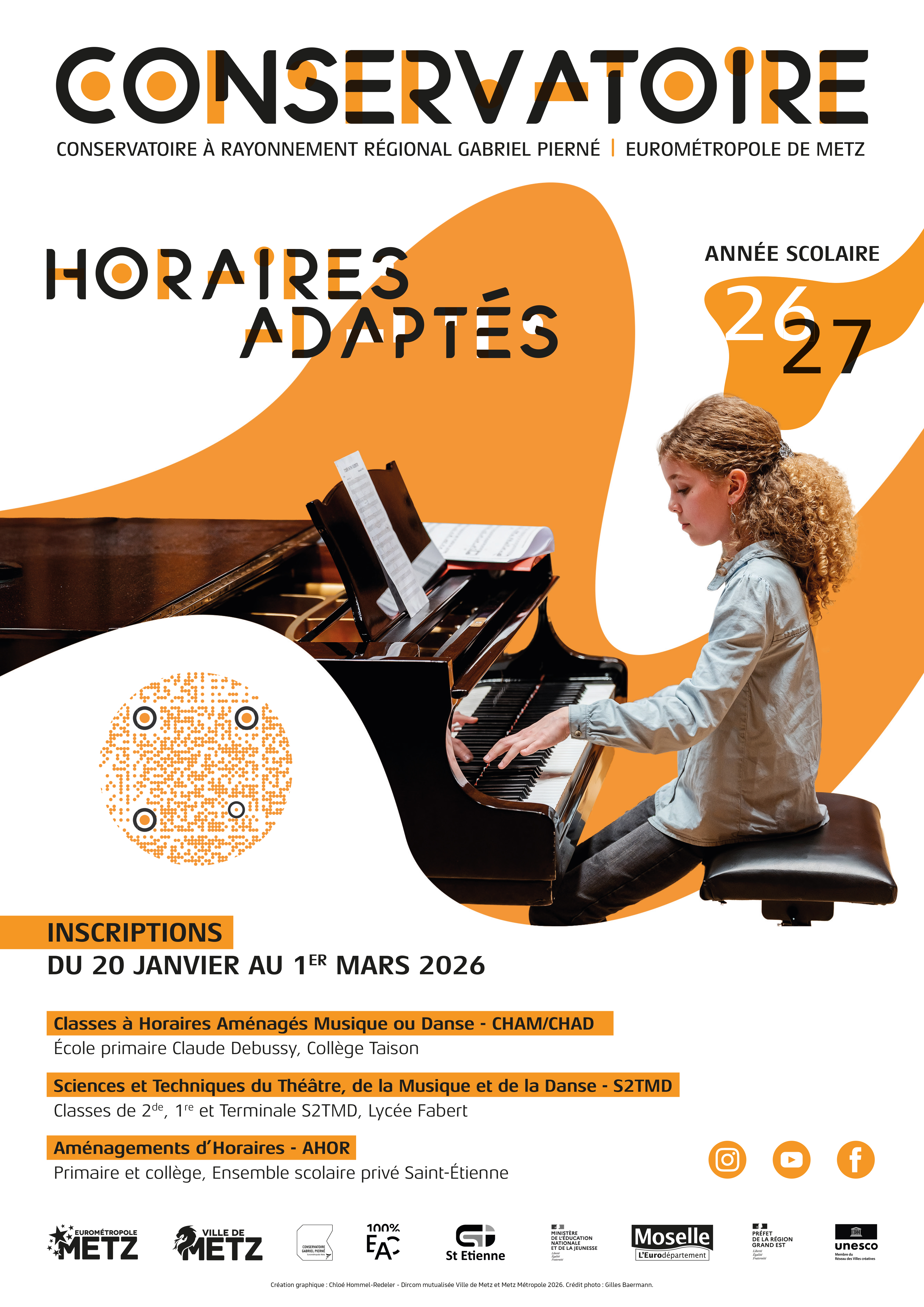 Horaires adaptées au Conservatoire de Metz
